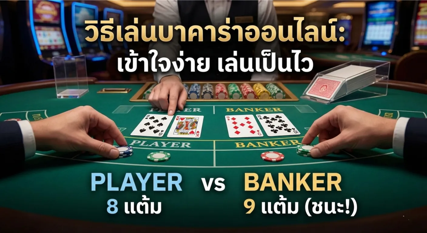 วิธีเล่นบาคาร่าออนไลน์สำหรับมือใหม่ แสดงตารางการนับแต้มไพ่