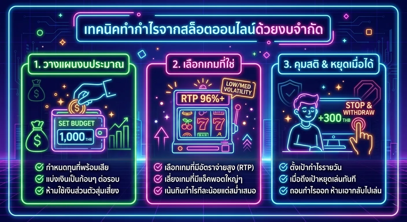 เทคนิคทำกำไรสล็อตงบน้อย