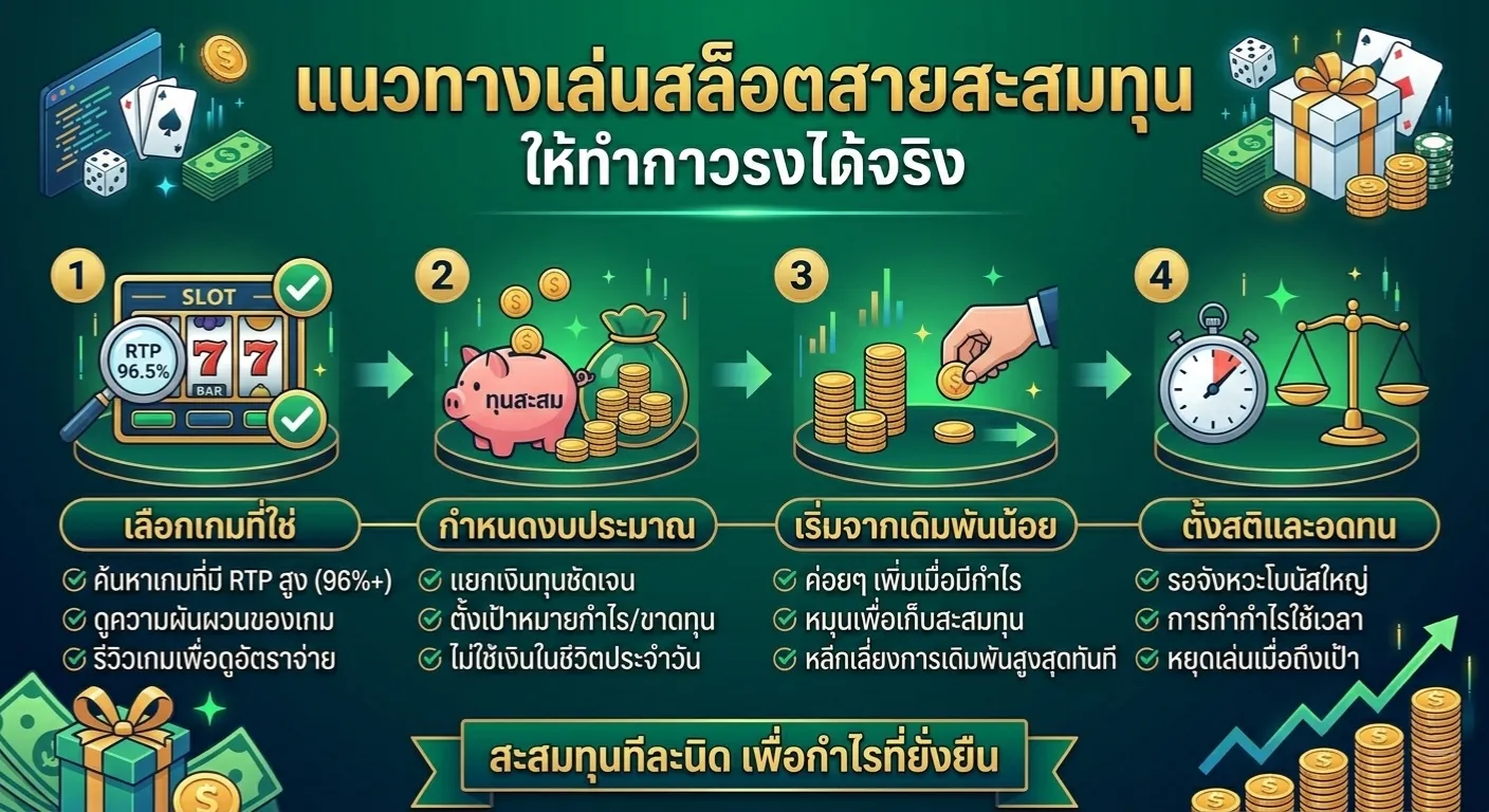 เล่นสล็อตแบบสายสะสมทุนเพื่อกำไรที่ยั่งยืน