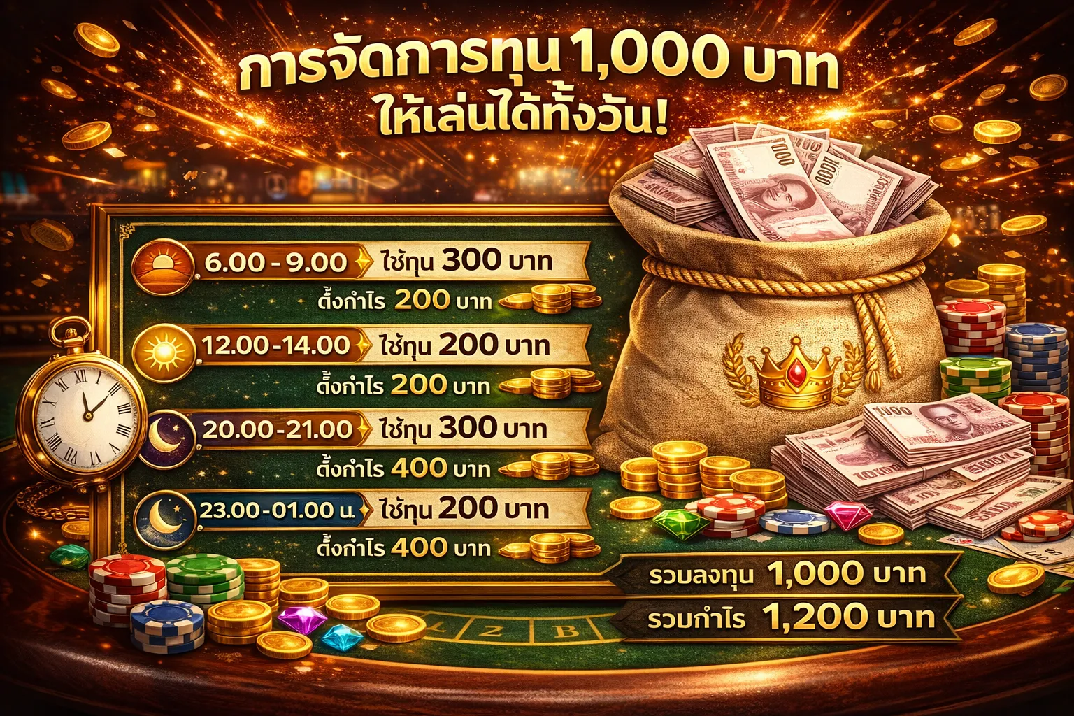 แบ่งเงินลงทุน 1,000 บาท
