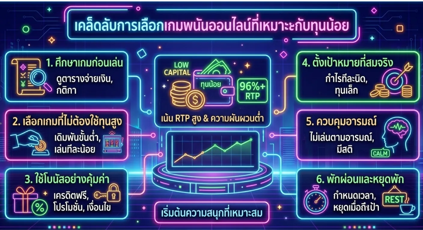 การเลือกเกมพนันออนไลน์สำหรับคนงบน้อย
