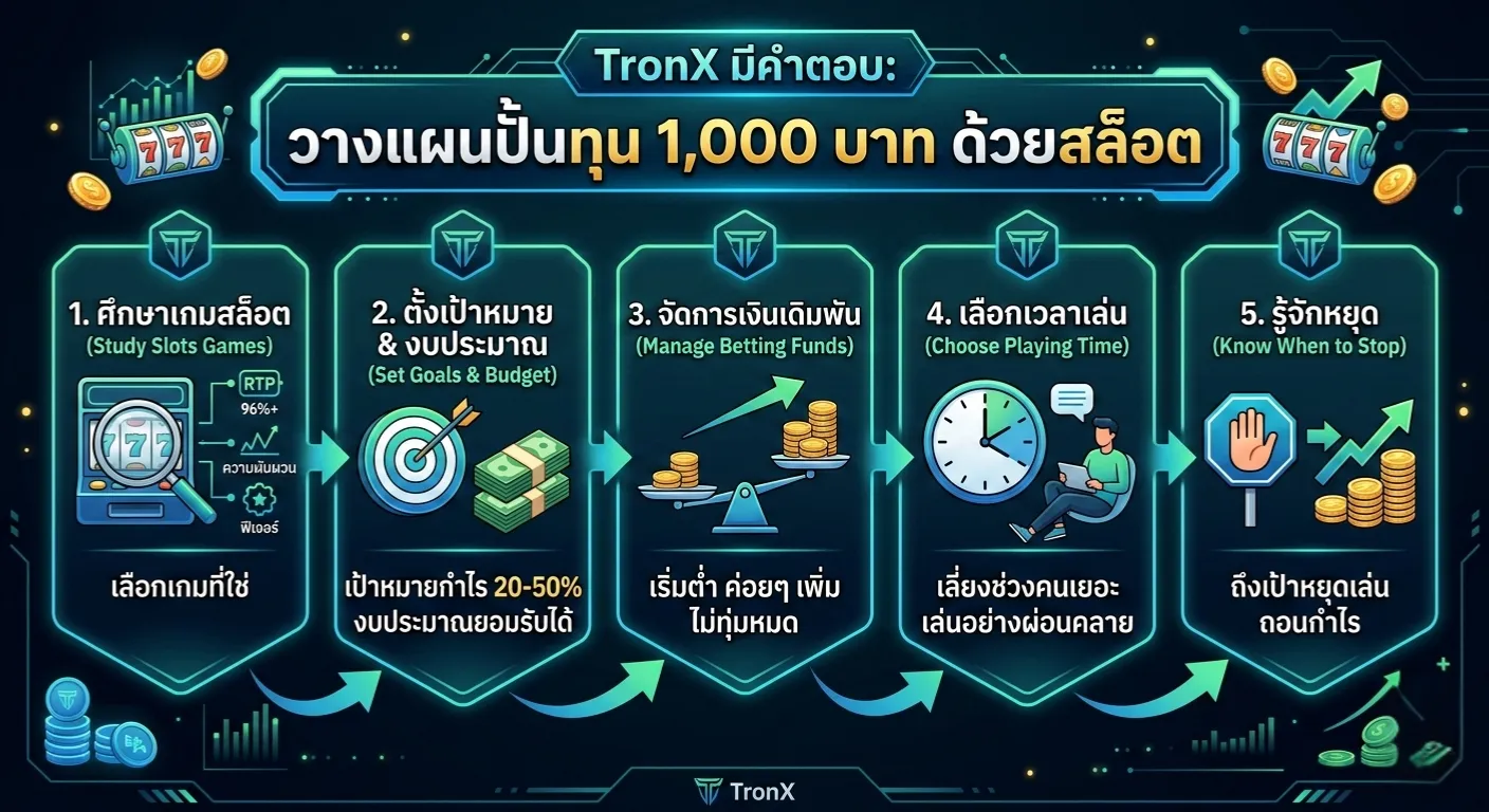 การวางแผนปั้นทุนสล็อต 1,000 บาท ที่ TronX