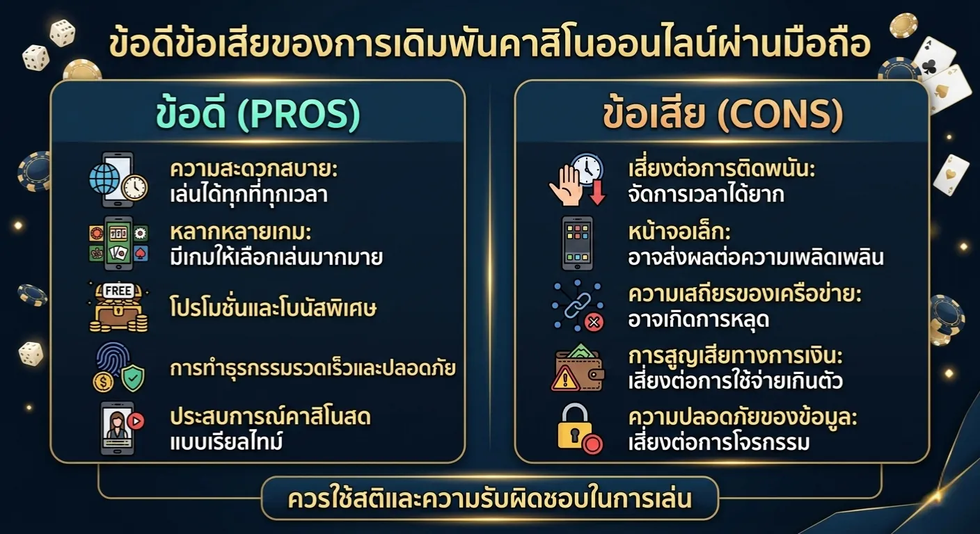 ข้อดีข้อเสียของการเล่นคาสิโนออนไลน์บนมือถือ