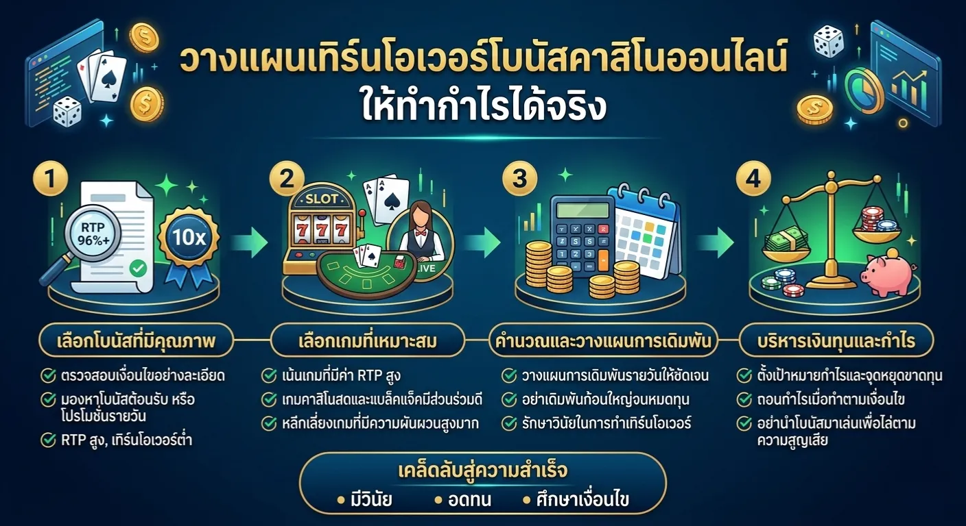 ทำเทิร์นโอเวอร์โบนัสคาสิโนออนไลน์