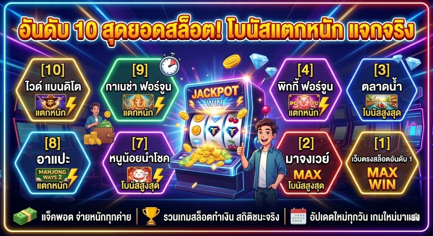 10 อันดับสล็อตยอดฮิต 2026