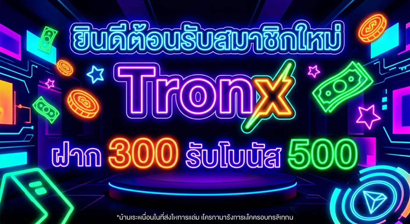 โปรโมชั่น Tronx ฝาก 300 รับ 500