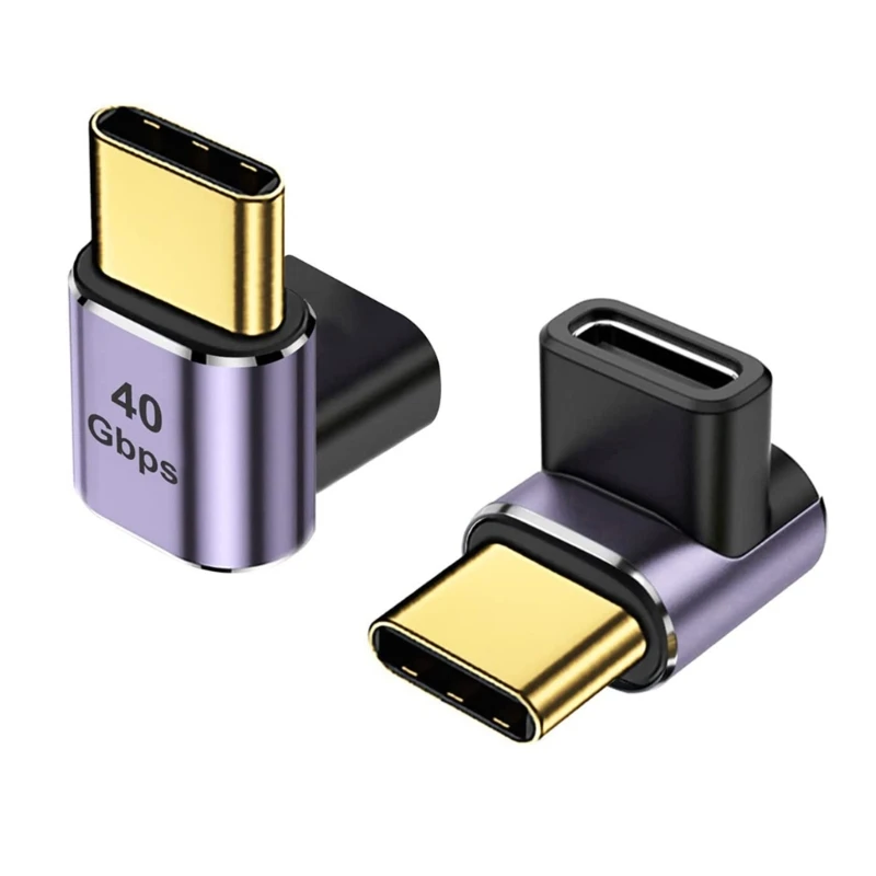 1-3PCS USB C 40Gbps Adapter 90 Degree Right Angle USB C Male To