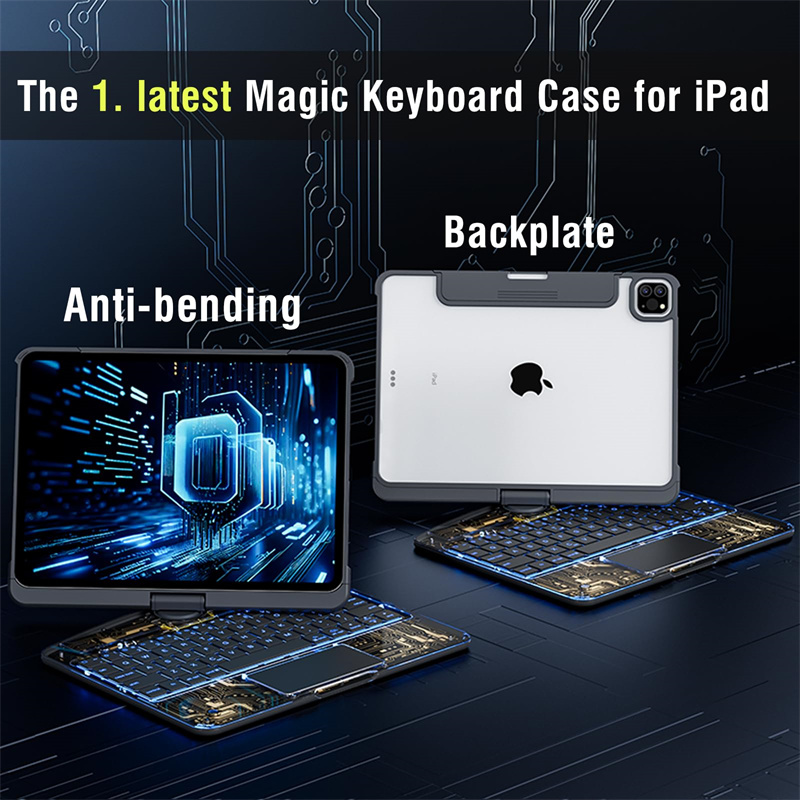 360 Swivel Keyboard Clear Case For IPad Smart Trackpad photo 2