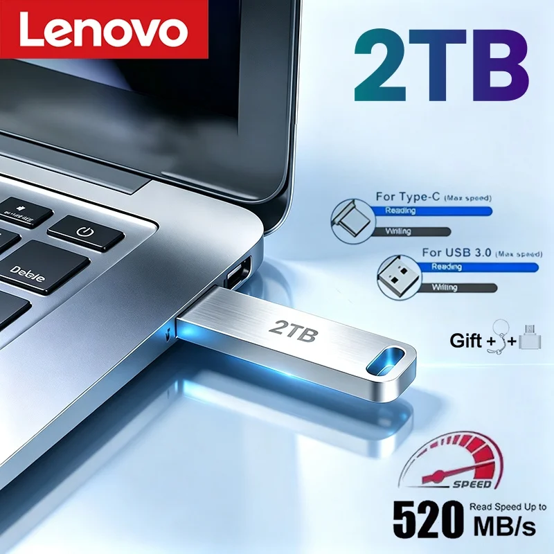 Lenovo Metal USB Adapter Flash Drive USB 3.0 128GB 256GB 512GB photo 1