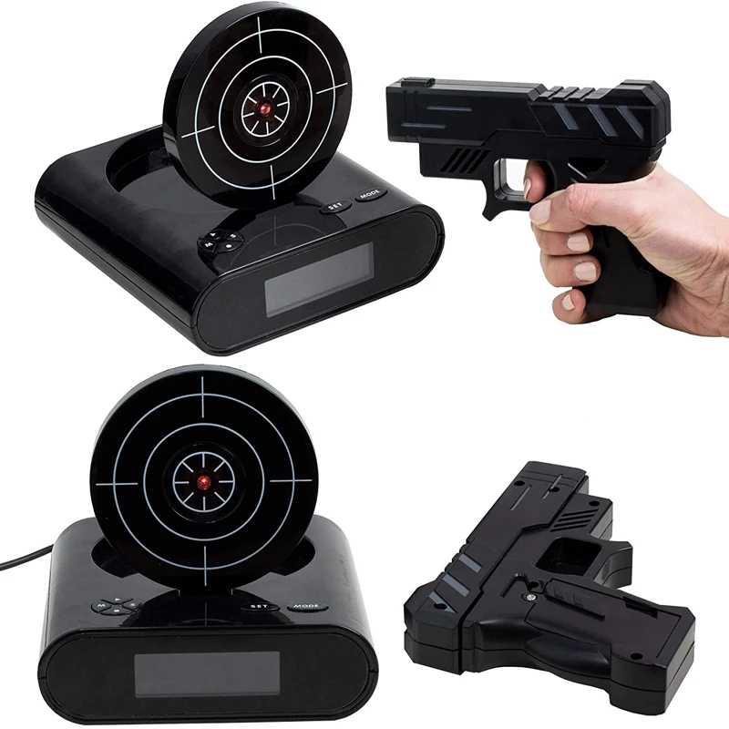 Electronics Desk Clock Digital Gun Alarm Clock Gadget Target photo 3