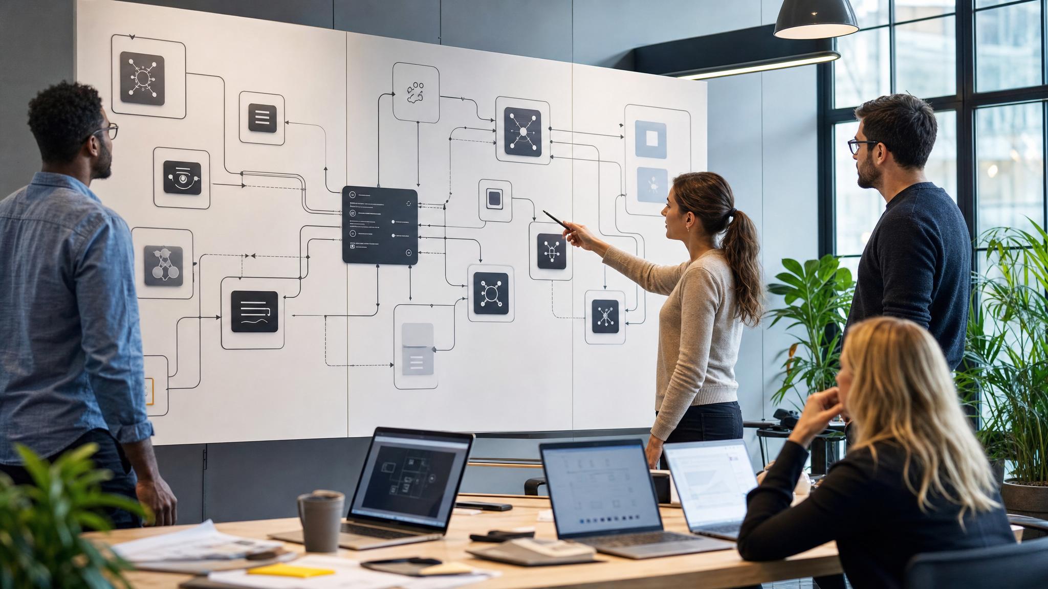 Visual representation of an AI system architecture.