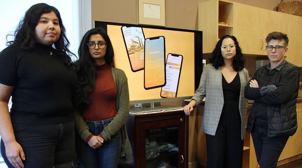 Pollution Reporter App and Land and Refinery Team at launch, From Sarnia Observer