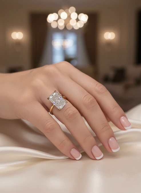 Radiant Cut Lab Grown Diamond Ring (Copy) - Back