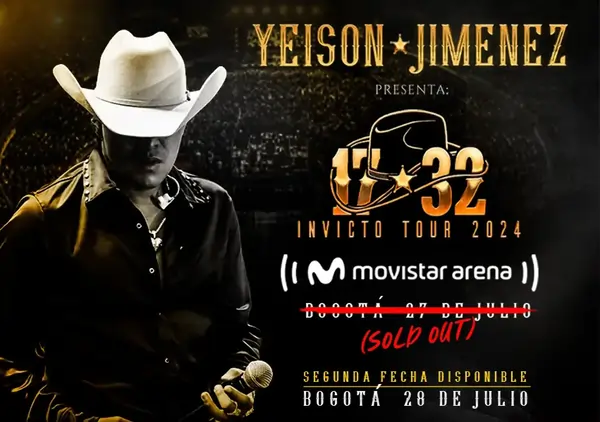 Comprar entradas para Yeison Jimenez - 2da Fecha en Bogotá