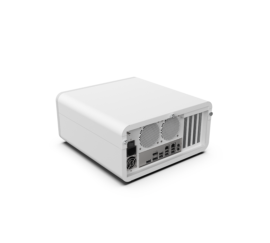 MAB-T600 Intelligent Healthcare PC – Back view of fanless AI gateway for medical applications