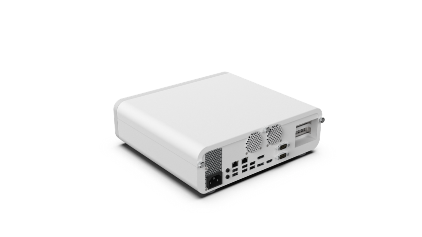 MAB-T660 Intelligent Healthcare PC – Front view of fanless AI gateway for medical applications