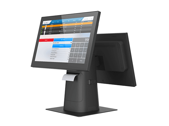 RiVar-1501 front view – 15-inch all-in-one POS terminal for retail and intelligent service environments