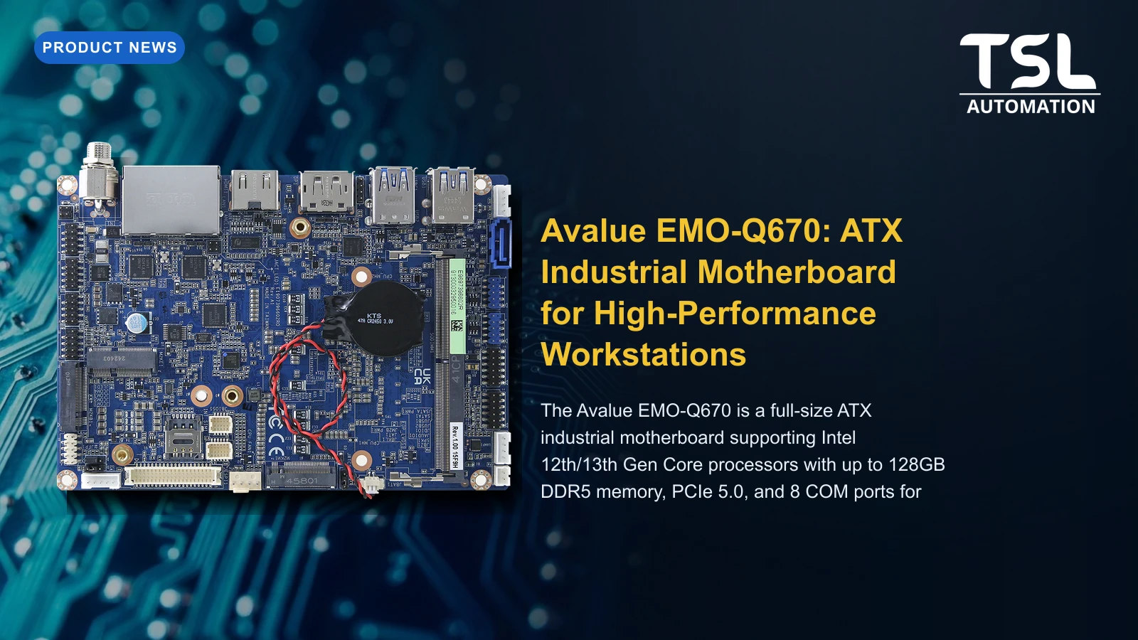 Avalue EMO-Q670 ATX industrial motherboard — TSL Automation Solutions