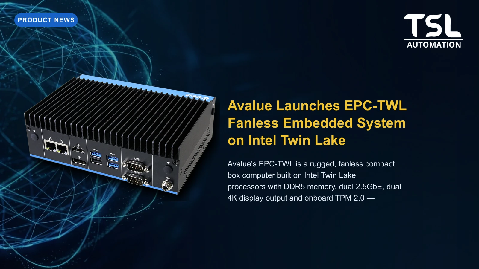 Avalue EPC-TWL Intel Twin Lake fanless compact embedded box computer