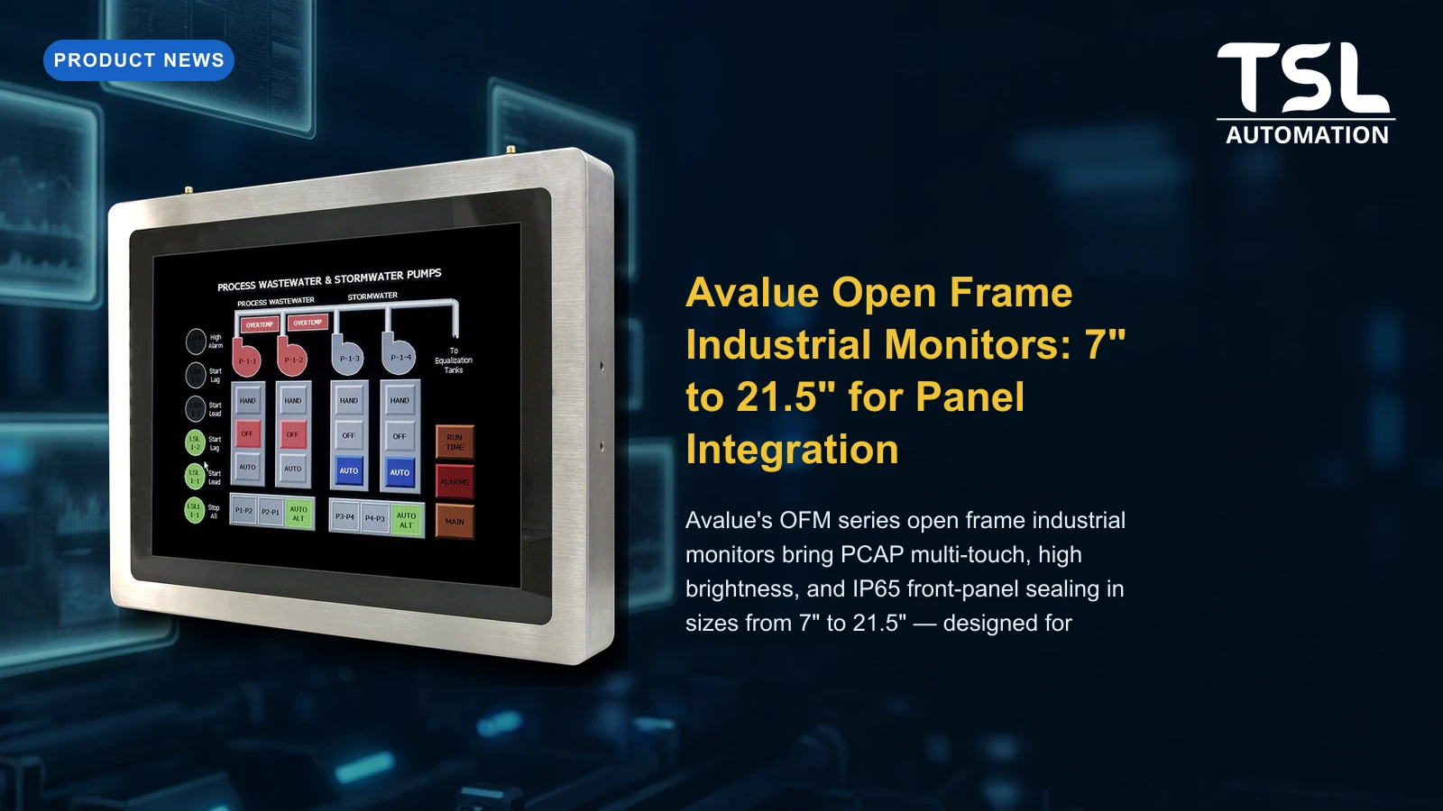 Avalue OFM series open frame industrial monitor — TSL Automation Solutions