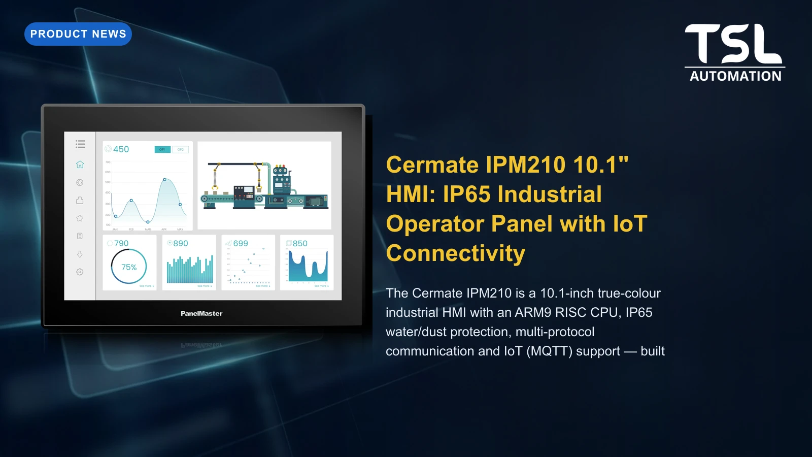 Cermate IPM210 10.1-inch industrial HMI panel