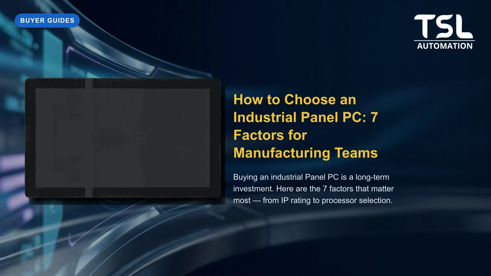 Avalue industrial Panel PC selection guide — TSL Automation Solutions