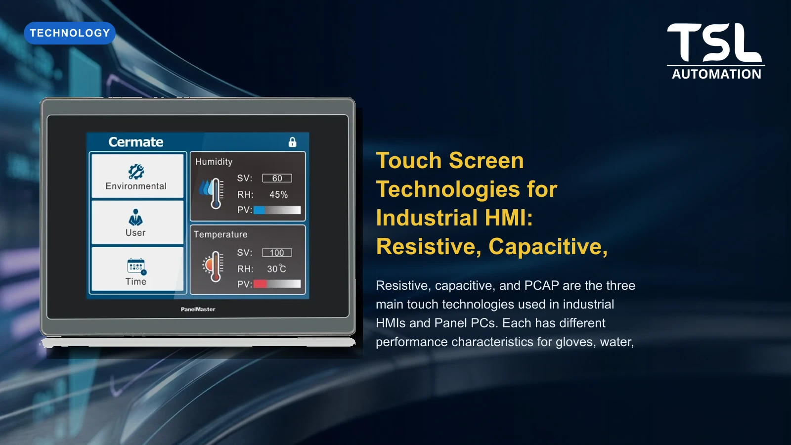 Industrial HMI touchscreen technology comparison — TSL Automation Solutions