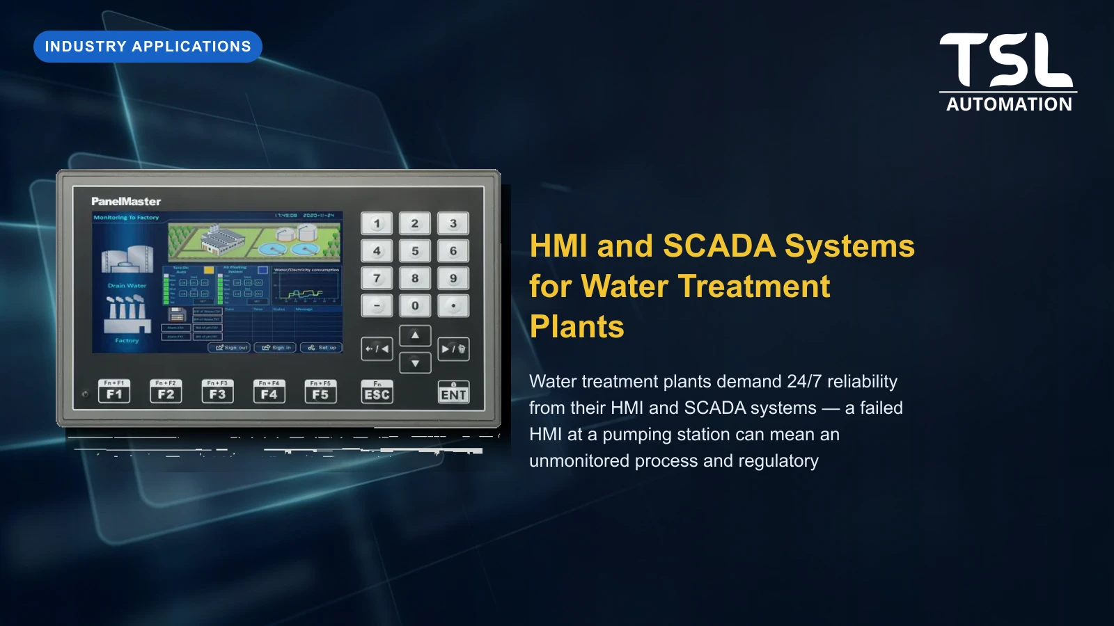 Water treatment plant HMI SCADA control system — TSL Automation Solutions