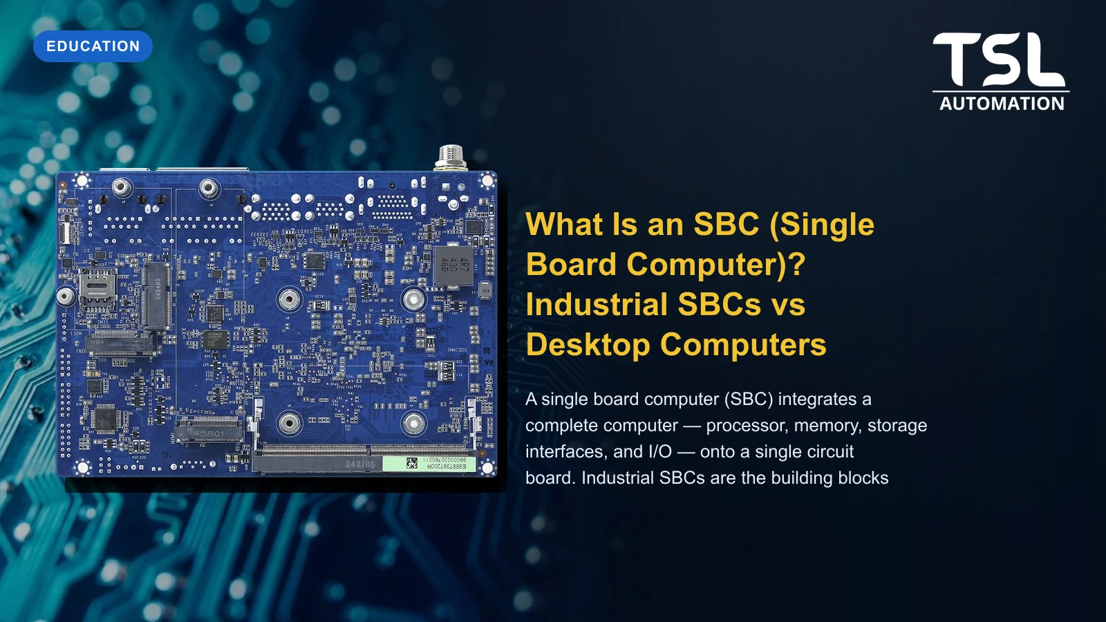 Industrial single board computer SBC for embedded automation — TSL Automation Solutions