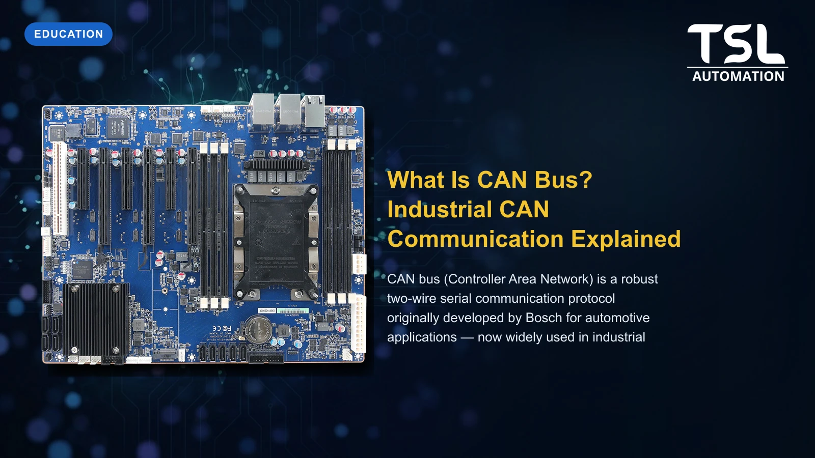 CAN bus industrial network wiring — TSL Automation Solutions