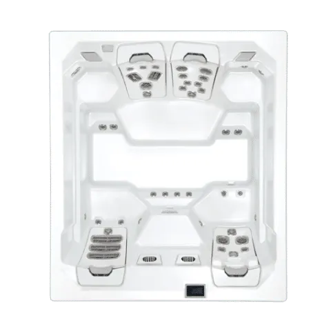 Top-down view of the M6 Spa layout