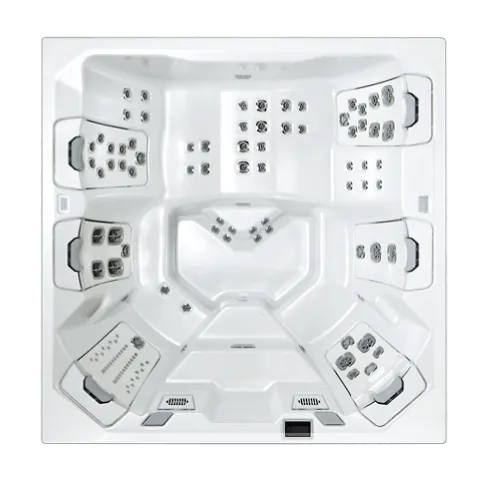 Top-down view of the M8 Spa layout