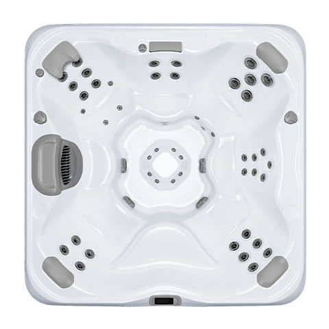 Top-down view of the X8 Spa layout