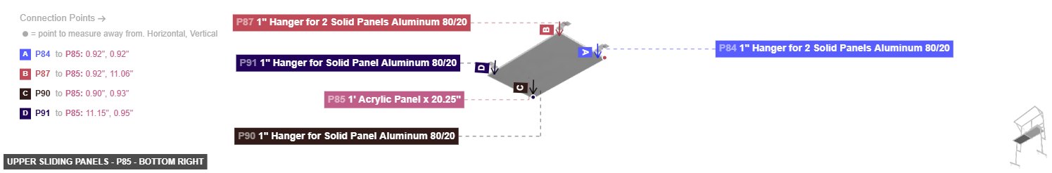 Upper Sliding Panels - Part 1' Acrylic Panel x 20.25