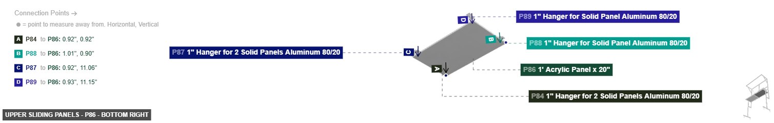 Upper Sliding Panels - Part 1' Acrylic Panel x 20