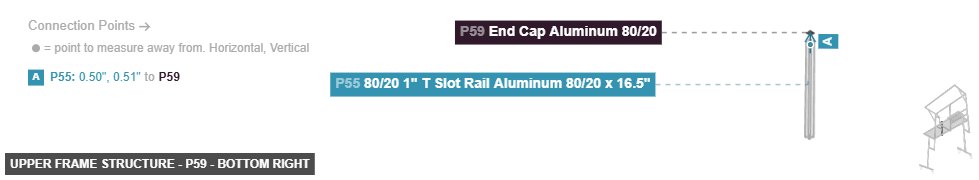 Upper Frame Structure - Part End Cap Aluminum 80/20 - bottom_right