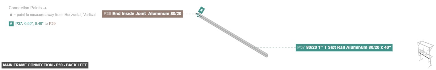 Main Frame Connection - Part End Inside Joint  Aluminum 80/20 - back_left