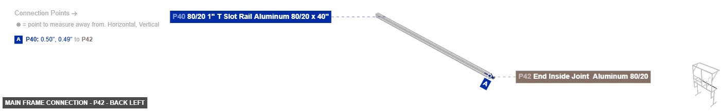 Main Frame Connection - Part End Inside Joint  Aluminum 80/20 - back_left