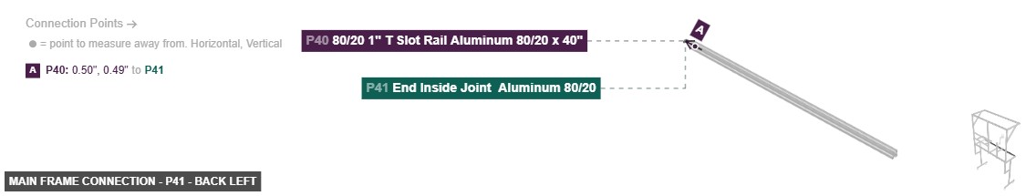 Main Frame Connection - Part End Inside Joint  Aluminum 80/20 - back_left