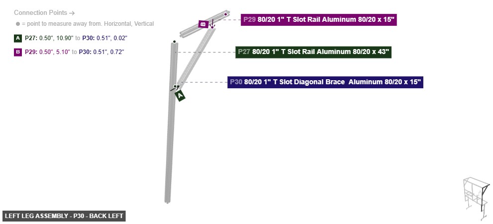 Left Leg Assembly - Part 80/20 1