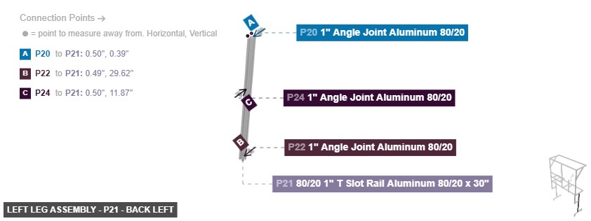 Left Leg Assembly - Part 80/20 1