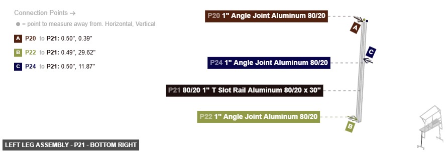 Left Leg Assembly - Part 80/20 1