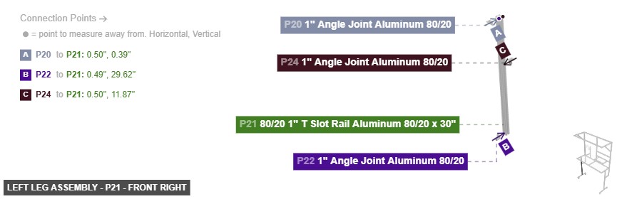 Left Leg Assembly - Part 80/20 1