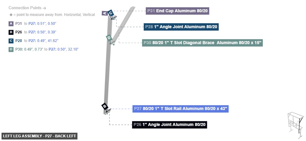 Left Leg Assembly - Part 80/20 1