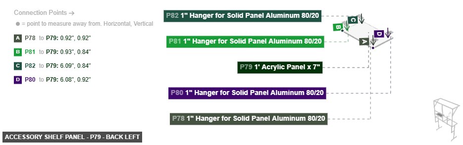 Accessory Shelf Panel - Part 1' Acrylic Panel x 7