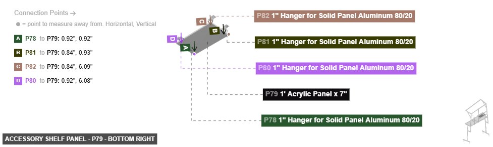 Accessory Shelf Panel - Part 1' Acrylic Panel x 7