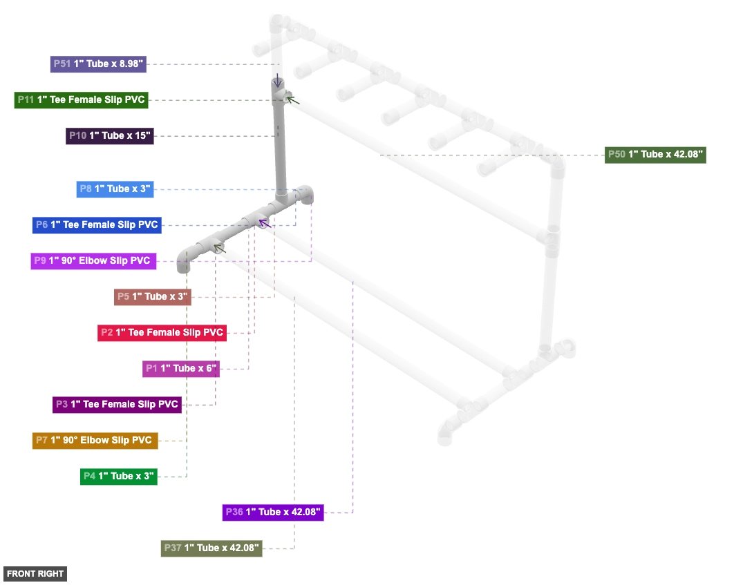 Assembly of Right Frame Base and Vertical - front_right
