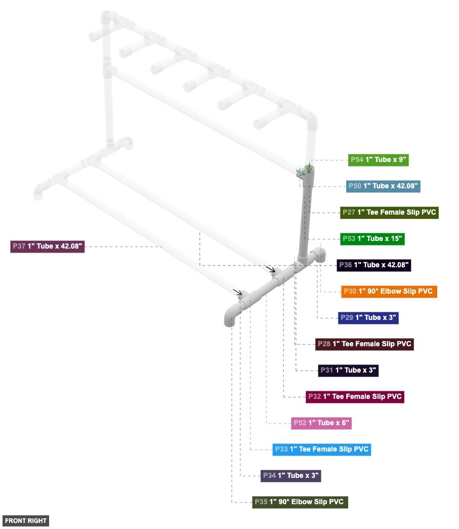 Assembly of Left Frame Base and Vertical - front_right