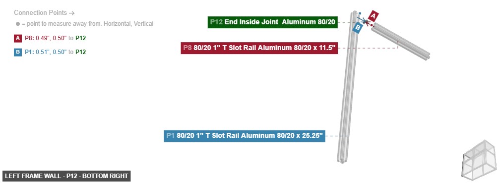 Left Frame Wall - Part End Inside Joint  Aluminum 80/20 - bottom_right