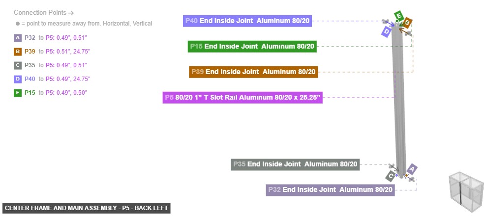 Center Frame and Main Assembly - Part 80/20 1